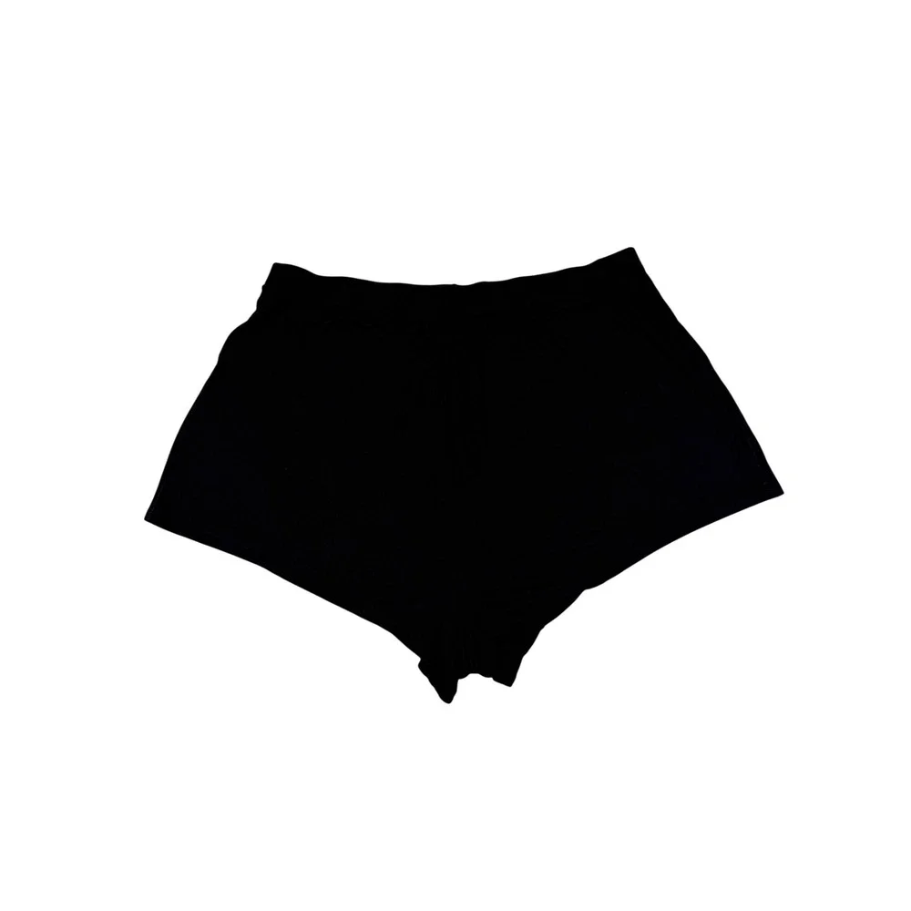 Skims Women Black Rayon Blend Elastic Waist Lounge Pajama Shorts 3XL